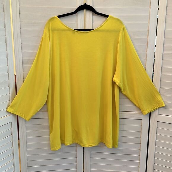 H By Halston Tunic Size 3X Essential Boatneck Yellow - Picture 6 of 11